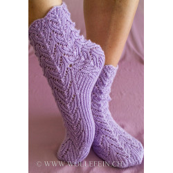 Set Glöckchen - Strickanleitung. elastische Socken und fingerlose Handschhe mit Perlen und Muster