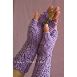 Set Glöckchen - Strickanleitung. elastische Socken und fingerlose Handschhe mit Perlen und Muster