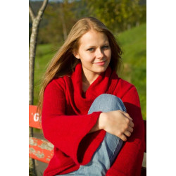 Pullover Cranberry - Strickanleitung. Stricke mit Anleitung Pullover, schlichtes Muster, A-Linie und Wassefallkragen