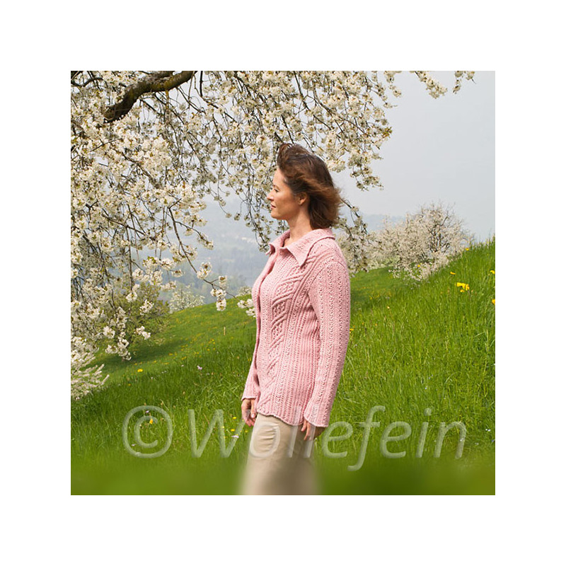 Cardigan Sakura Strickanleitung Design Ekaterina Arndt wollefein-shop.ch